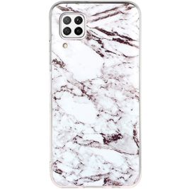 Mobigear Marble Huawei P40 Lite Hülle Flexibles TPU Backcover - Weiß