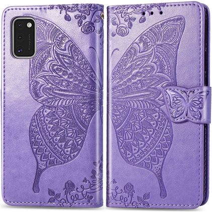 Mobigear Butterfly Samsung Galaxy A41 Hülle Klapphülle Geldbörse - Lila