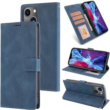 Mobigear Wallet iPhone 14 Plus Hülle Klapphülle Geldbörse - Blau