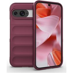 Mobigear Bumpy Google Pixel 9 Pro Hülle Flexibles TPU Backcover - Wine Red