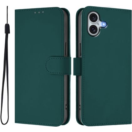 Mobigear Urban Wallet iPhone 16 Plus Hülle Klapphülle Geldbörse - Grün