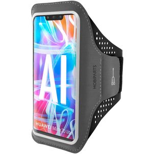 Mobiparts Comfort Fit Handyhalterung Joggen Huawei Mate 20 Lite Sporthülle Neopren Sportarmband - Schwarz