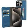 Mobiparts Classic Wallet iPhone 15 Pro Hülle Klapphülle Geldbörse - Steel Blue