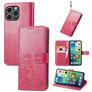 Mobigear Clover iPhone 15 Pro Hülle Klapphülle Geldbörse - Magenta