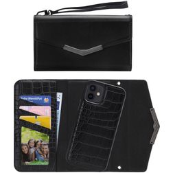 Mobilize Elegant Magnet iPhone 12 Hülle Abnehmbare 2in1 Clutch - Black Croco