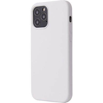 Mobigear Rubber Touch iPhone 12 Silikon Hülle Backcover - Weiß