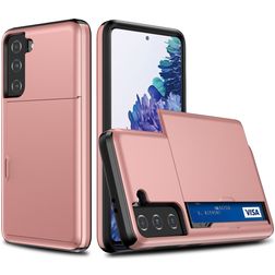 Mobigear Brushed Credit Card Slot Case Rose Gold Samsung Galaxy S21