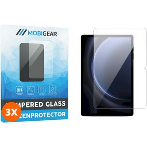 Mobigear Samsung Galaxy Tab S9 FE Plus Panzerglas Gehärtetes Glas Displayschutz - Hüllenfreundlich - Schwarz (3er Pack)
