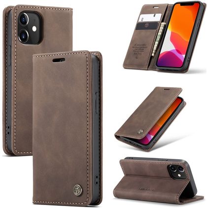Caseme 013 iPhone 12 Mini Hülle Klapphülle Geldbörse - Braun