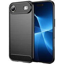 Mobigear Brushed Slim iPhone Air Hülle Flexibles TPU Backcover - Schwarz