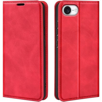 Mobigear Retro Slim iPhone 16e Hülle Klapphülle Geldbörse - Rot