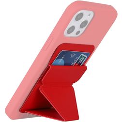 Mobigear Folding Snap-On Kartenetui - 3 Karten - MagSafe Kompatibel - Rot