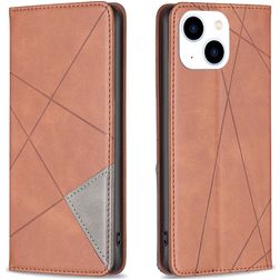 Mobigear Rhombus Slim iPhone 15 Hülle Klapphülle - Braun
