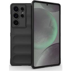 Mobigear Bumpy Samsung Galaxy S25 Ultra Hülle Flexibles TPU Backcover - Schwarz