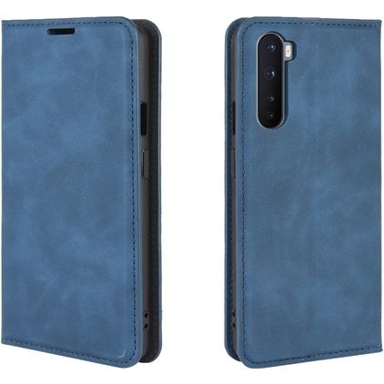 Mobigear Retro Slim OnePlus Nord Hülle Klapphülle Geldbörse - Blau