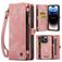 Caseme 008 iPhone 14 Pro Hülle Abnehmbare 2in1 Klapphülle Geldbörse - Pink