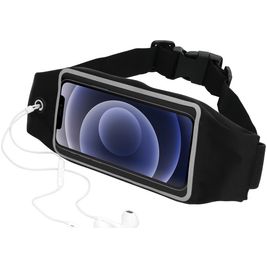 Mobiparts Comfort Fit Belt Handyhalterung Joggen iPhone 12 Mini Sporthülle Neopren Gürtel - Schwarz