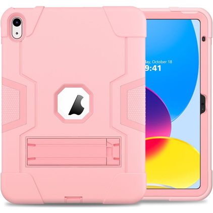 Mobigear ShieldStand iPad 10 (2022) Hülle Kunststoff,Silikon Backcover + Ständer - Roségold