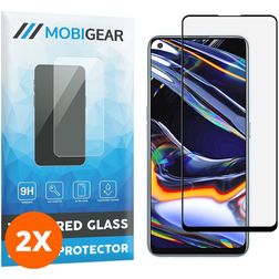 Mobigear Premium Realme 7 Pro Panzerglas Gehärtetes Glas Displayschutz - Hüllenfreundlich - Schwarz (2er Pack)