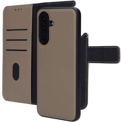 Mobiparts Samsung Galaxy A17 Hülle Echtes Leder Abnehmbare 2in1 Klapphülle Geldbörse - Taupe