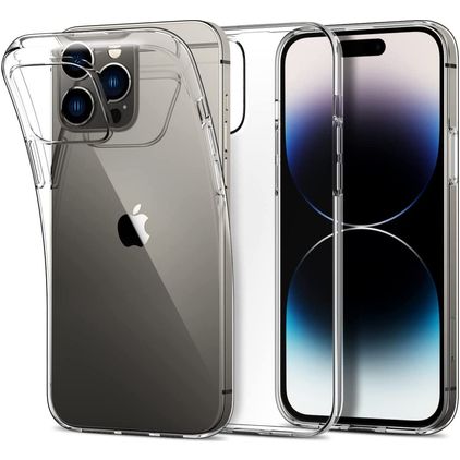 Mobigear Basics Durchsichtig iPhone 14 Pro Max Hülle Flexibles TPU Backcover - Transparent