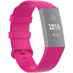 Mobigear Cross Silikon Fitbit Charge 4 Armband Dornschließe - Magenta
