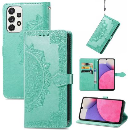 Mobigear Mandala Samsung Galaxy A33 Hülle Klapphülle Geldbörse - Türkis