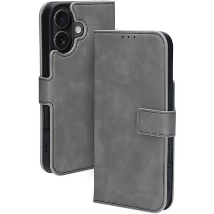 Mobiparts Classic Wallet MagSafe iPhone 16 MagSafe Hülle Klapphülle Geldbörse - Granite Grey