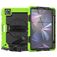 Mobigear SureGrip Xtreme iPad Air 11 Zoll (2026) Hülle Kunststoff,Silikon Backcover + Stifthalter + Schulterträger + Ständer - Schwarz / Grün