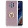 Mobigear Glitter Ring Nokia 9 PureView Hülle Flexibles TPU Backcover mit Ringhalter - Roségold