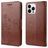 Mobigear Flowers iPhone 14 Pro Hülle Klapphülle Geldbörse - Braun