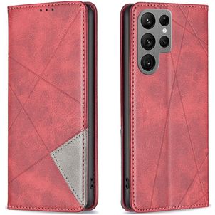 Mobigear Rhombus Slim Samsung Galaxy S24 Ultra Hülle Klapphülle - Rot