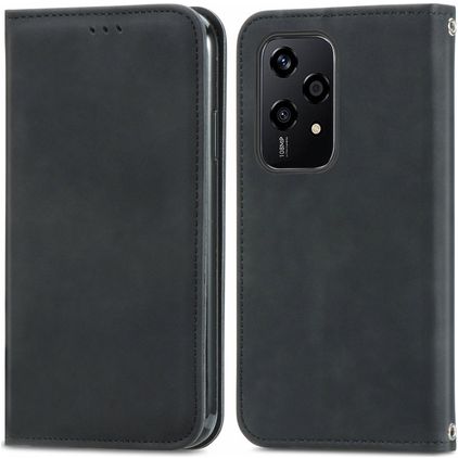 Mobigear Retro Slim HONOR 200 Lite Hülle Klapphülle Geldbörse - Schwarz