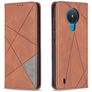 Mobigear Rhombus Slim Nokia 1.4 Hülle Klapphülle - Cognac