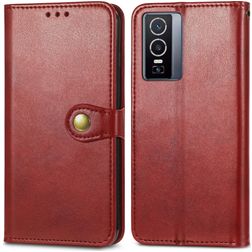 Mobigear Snap Button Vivo Y76 Hülle Klapphülle Geldbörse - Rot