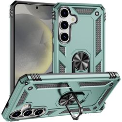 Mobigear Armor ring Samsung Galaxy S25 Hülle Hardcase Backcover Stoßfest mit Ringhalter - Grün