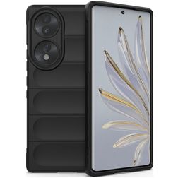 Mobigear Bumpy HONOR 70 Hülle Flexibles TPU Backcover - Schwarz