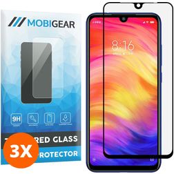 Mobigear Premium Xiaomi Redmi Note 7 Panzerglas Gehärtetes Glas Displayschutz - Hüllenfreundlich - Schwarz (3er Pack)