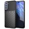 Mobigear Groove Samsung Galaxy S21 FE Hülle Flexibles TPU Backcover - Schwarz