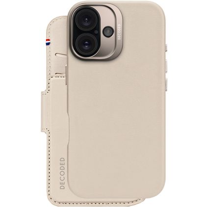 Decoded Detachable Wallet iPhone 16 MagSafe Hülle Echtes Leder Abnehmbare 2in1 Klapphülle Geldbörse - Clay