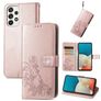 Mobigear Clover Samsung Galaxy A73 Hülle Klapphülle Geldbörse - Roségold