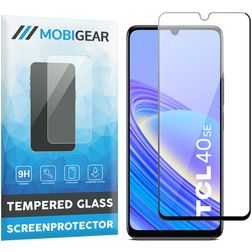 Mobigear Premium TCL 40 SE Panzerglas Gehärtetes Glas Displayschutz - Hüllenfreundlich - Schwarz