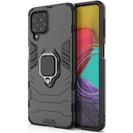 Mobigear Armor Ring Samsung Galaxy M53 Hülle Hardcase Backcover Stoßfest mit Ringhalter - Schwarz