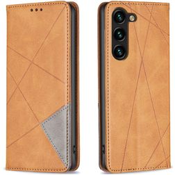 Mobigear Rhombus Slim Samsung Galaxy S24 Plus Hülle Klapphülle - Cognac