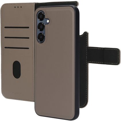 Mobiparts Samsung Galaxy A16 MagSafe Hülle Echtes Leder Abnehmbare 2in1 Klapphülle Geldbörse - Taupe