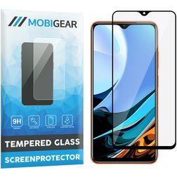 Mobigear Premium Xiaomi Redmi 9T Panzerglas Gehärtetes Glas Displayschutz - Hüllenfreundlich - Schwarz