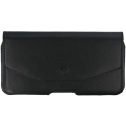 Valenta Amsterdam Motorola One Vision Echtes Leder Gürteltasche - Gürtelclip - Holster - Schwarz