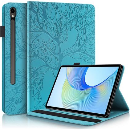 Mobigear Tree Samsung Galaxy Tab S10 FE Plus Klapphülle + Stylus-Halter - Blau