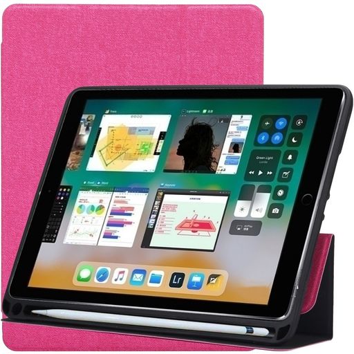 Mobigear Tri-Fold Gel iPad 6 (2018) Hülle Klapphülle + Stifthalter - Pink
