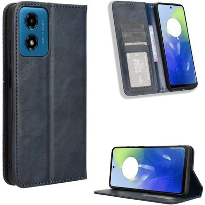 Mobigear Sensation Motorola Moto E14 Hülle Klapphülle Geldbörse - Blau